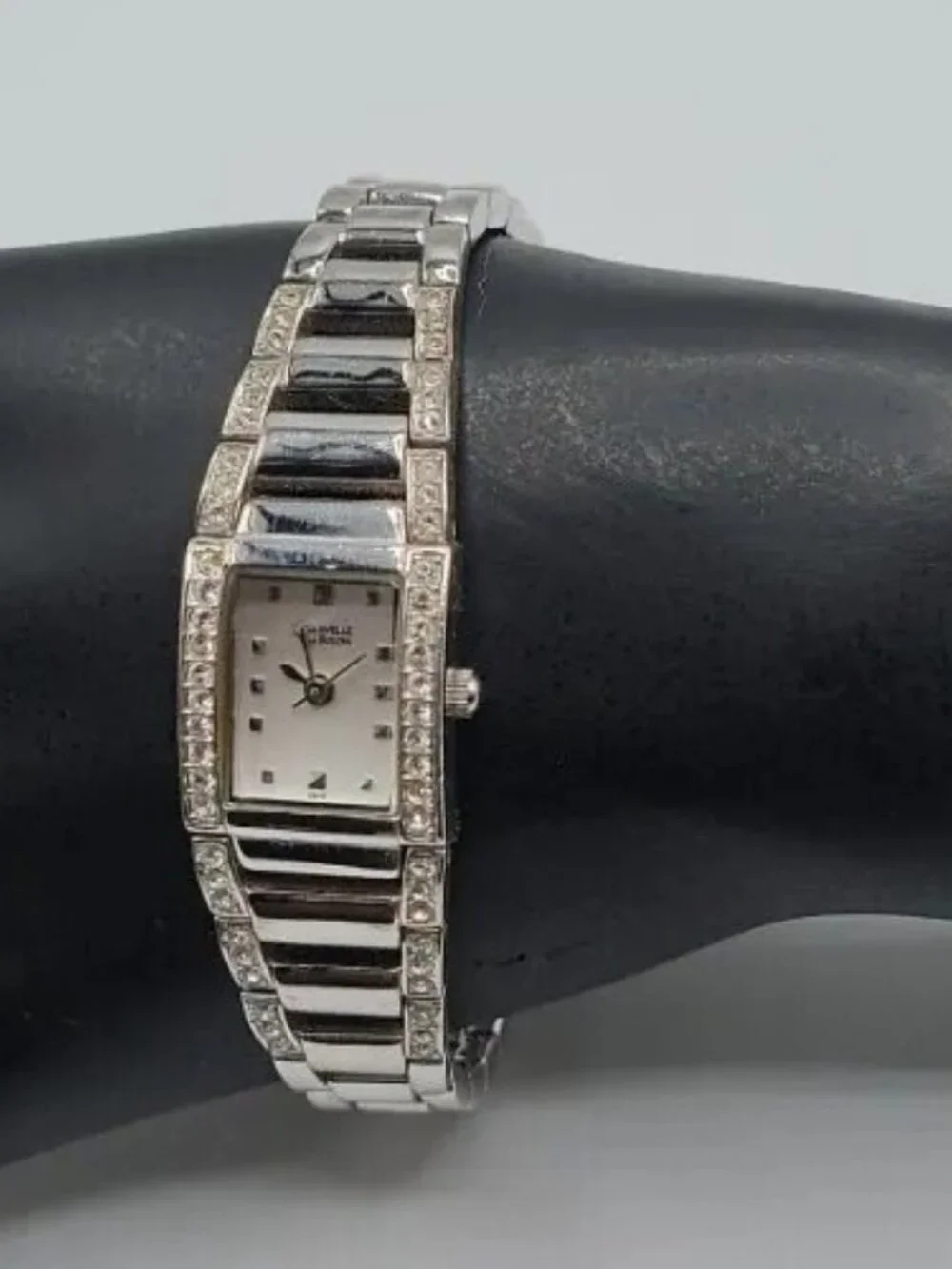 Caravelle By Bulova Ladies Watch A4 18mmPave Rhinestone Mother Of Pearl Face 7